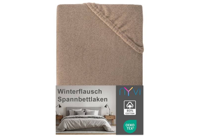 NYVI Spannbettlaken Spannbettlaken DreamScience Winterflausch für Matratzen bis 22 cm Höhe, Feinbiber, Gummizug: rundum, (1 Stück), Wärmendes & Kuschelweiches Winter Bettlaken Spannbetttuch von NYVI