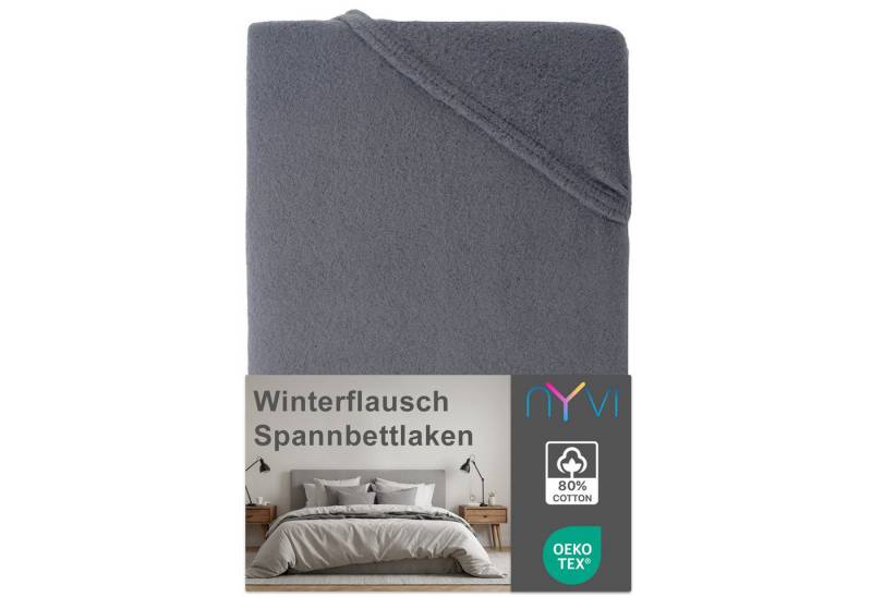 NYVI Spannbettlaken Spannbettlaken DreamScience Winterflausch für Matratzen bis 22 cm Höhe, Feinbiber, Gummizug: rundum, (1 Stück), Wärmendes & Kuschelweiches Winter Bettlaken Spannbetttuch von NYVI