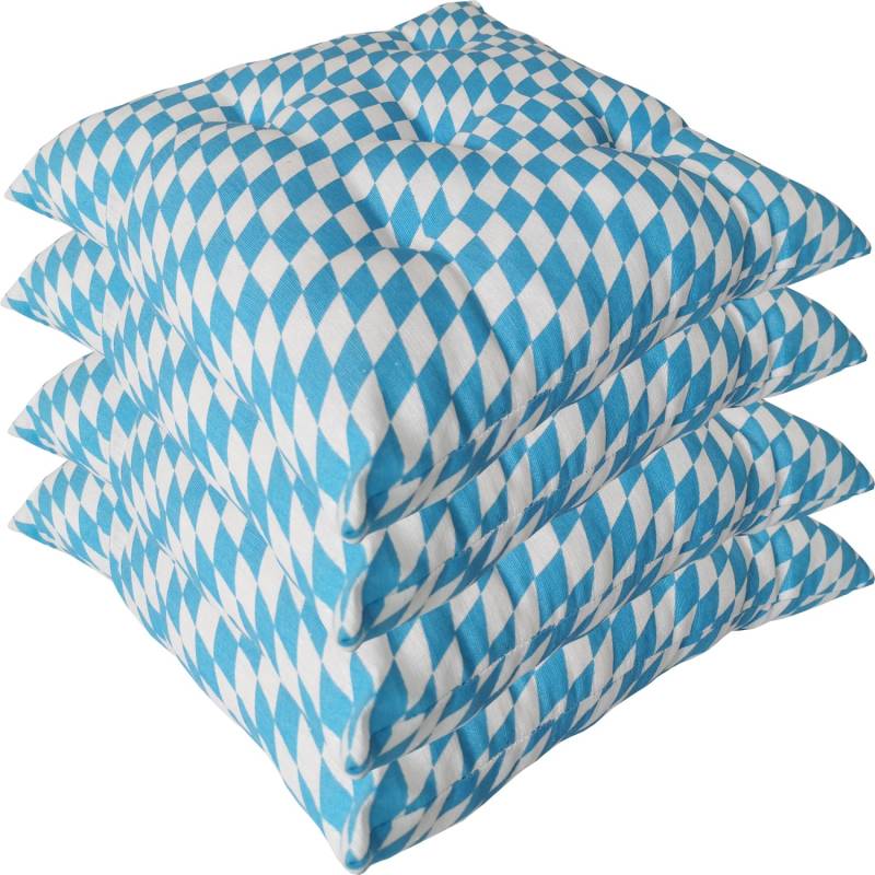 NYVI Stuhlkissen für Gartenstühle 38x38 cm 4er Set Bayrischblau von NYVI