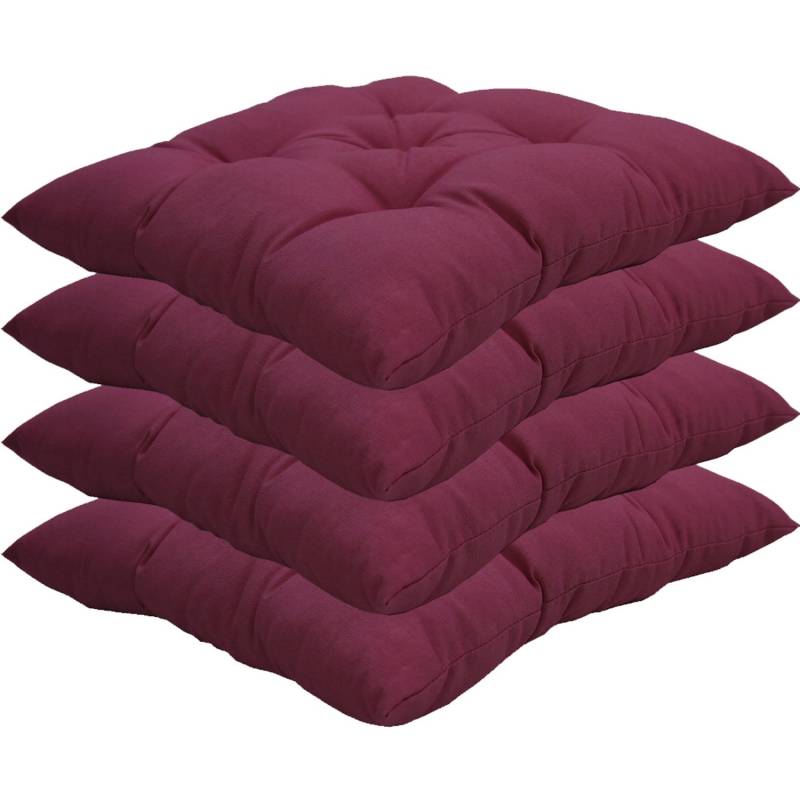 NYVI Stuhlkissen für Gartenstühle 38x38 cm 4er Set Beere von NYVI