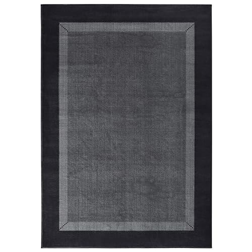 NYVI Teppich Basic - Strapazierfähig, Pflegeleicht, Vielseitig - Wohnteppich Läufer - 80x450 cm Rechteckig - Schwarz NYVI Teppich Basic - Strapazierfähig, Pflegeleicht, Vielseitig - Wohnteppich Läufer - 80x450 cm Rechteckig - Schwarz von NYVI