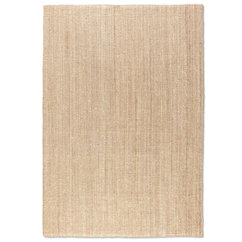 NYVI Teppich Bouclé - Pflegeleicht, Für Fußbodenheizung, Strapazierfähig - Wohnzimmerteppich Naturfaserteppich - 120x170 cm Rechteckig - Natur Gold von NYVI