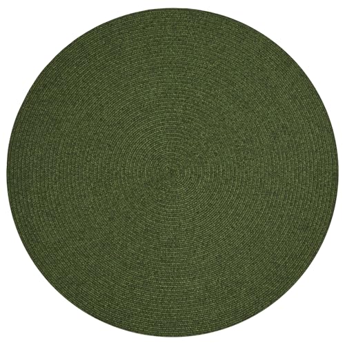 NYVI Teppich Braided - Wetterfest, Pflegeleicht, für Innen und Außen - Outdoorteppich Wohnteppich - Ø 200 cm Rund - Grün NYVI Teppich Braided - Wetterfest, Pflegeleicht, für Innen und Außen - Outdoorteppich Wohnteppich - Ø 200 cm Rund - Grün von NYVI
