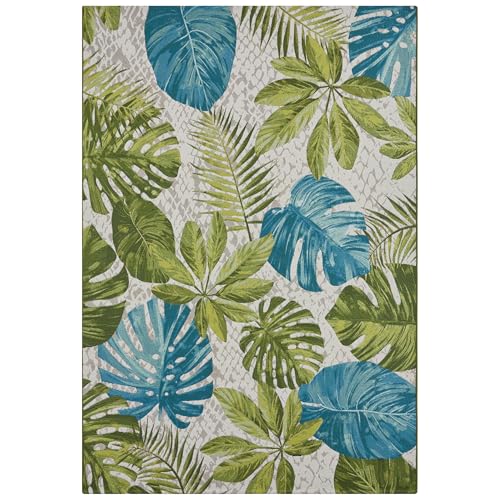 NYVI Teppich Flair - Wetterfest, UV-beständig, für Innen und Außen - Wohnteppich Outdoorteppich - 160x235 cm Rechteckig - Turquoise Green Leaves NYVI Teppich Flair - Wetterfest, UV-beständig, für Innen und Außen - Wohnteppich Outdoorteppich - 160x235 cm Rechteckig - Turquoise Green Leaves von NYVI