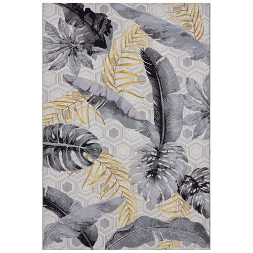 NYVI Teppich Flair - Wetterfest, UV-beständig, für Innen und Außen - Wohnteppich Outdoorteppich - 240x340 cm Rechteckig - Gold Leaves NYVI Teppich Flair - Wetterfest, UV-beständig, für Innen und Außen - Wohnteppich Outdoorteppich - 240x340 cm Rechteckig - Gold Leaves von NYVI