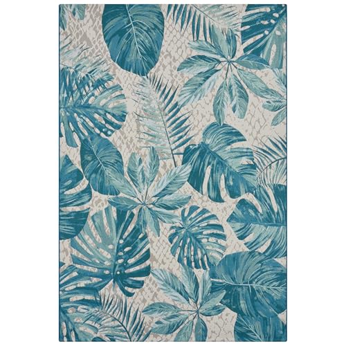 NYVI Teppich Flair - Wetterfest, UV-beständig, für Innen und Außen - Wohnteppich Outdoorteppich - 240x340 cm Rechteckig - Turquoise Leaves NYVI Teppich Flair - Wetterfest, UV-beständig, für Innen und Außen - Wohnteppich Outdoorteppich - 240x340 cm Rechteckig - Turquoise Leaves von NYVI