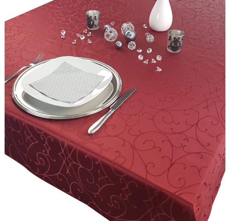 NYVI Tischdecke Tischdecke 150x250 cm elegante Tafeldecke mit edlen Ornamenten (1-tlg), Tafeltuch mit Rankenmuster schmal gesäumtes Tischtuch von NYVI