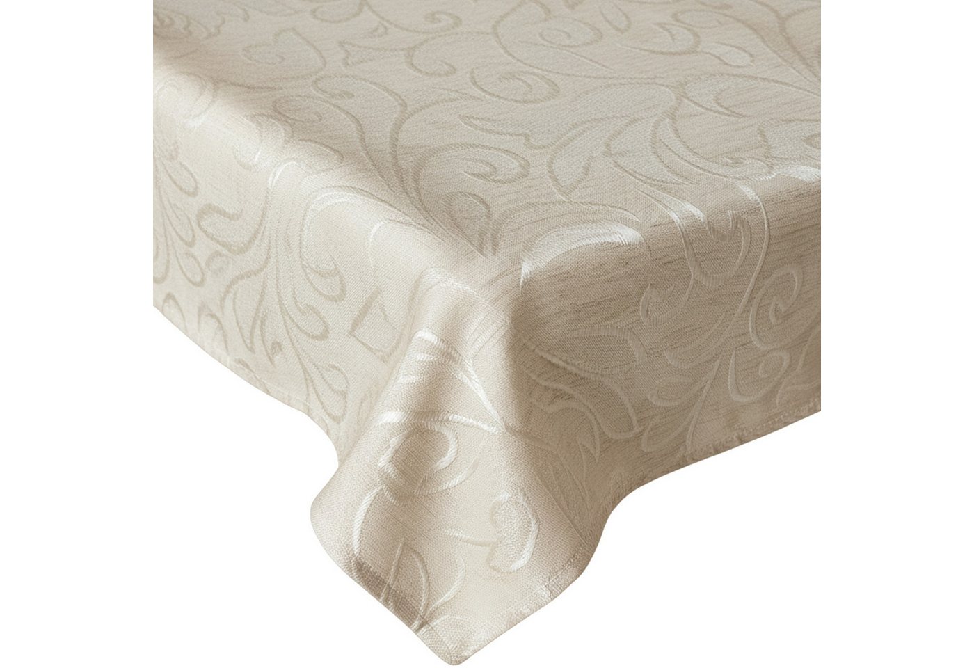NYVI Tischdecke Tischdecke Elegance Leinenoptik Ecru Ornamente für festliche Anlässe (1-tlg), Auch als Tischläufer, Platzdeckchen – Perfekt für Weihnachten von NYVI