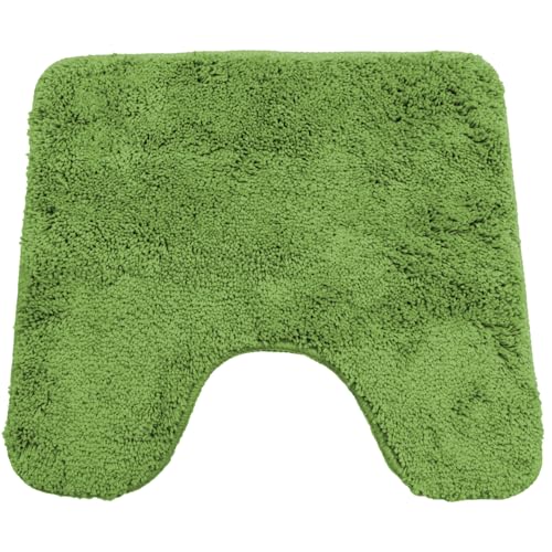 NYVI WC Vorleger NYVISpa Lasalle 45x50 cm Grün Mit Ausschnitt - Badvorleger - rutschfest, Saugfähig, Schnell Trocknend, Fußbodenheizung geeignet, Oeko-TEX, Waschbar, Weich von NYVI