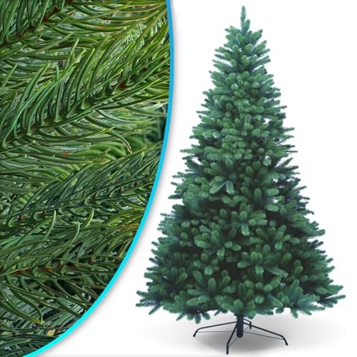 NYVI Weihnachtsbaum NYVI-Xmas Premium 240 cm XXL - Künstlicher Voll-PE Tannenbaum aus 100% Spritzguss - Täuschend echter Kunstbaum - B1 Schwer Entflammbar - Metallständer - Modularer Aufbau von NYVI