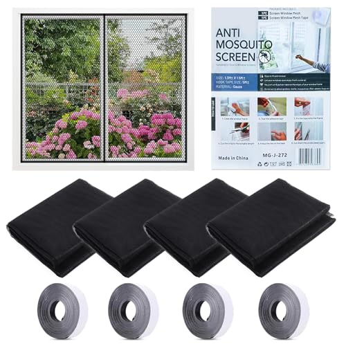 4 Stück Fliegengitter Fenster Insektenschutz Fenster Moskitonetz Fensters Fliegennetz Fensters Mosquito Net Window Fensterr Fliegengitter Fensterr von NYZQIW