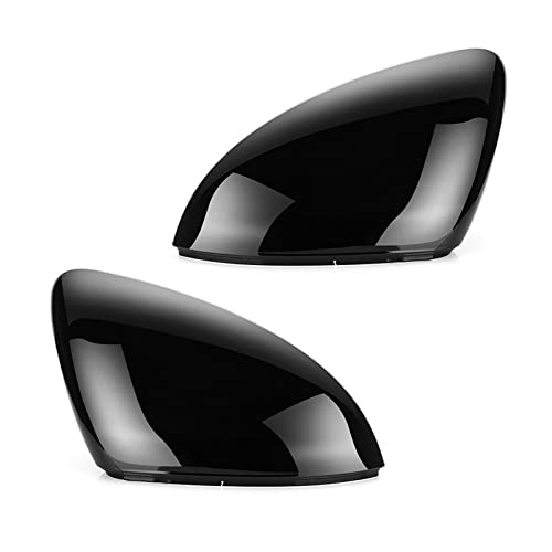 NZBZKKNBCP 2 Stück Spiegelabdeckungen Kappen Rückspiegel Fallabdeckung Carbon Look Hell schwarz Matt Chromabdeckung Fit for Vw. Fit for Golf MK7 7.5 GTI 7 7R Spiegel und Deckel(Bright Black) von NZBZKKNBCP