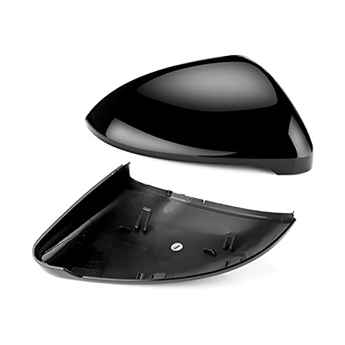 NZBZKKNBCP 2 stücke Seitenflügelspiegel Abdeckkappen Helle schwarze Rückspiegelkofferabdeckung Fit for Vw. Fit for Golf 7 Fit for Golf 7.5 Fit for Golf R Fit for GTI. Fit for Touran Fit for R-Line Spi von NZBZKKNBCP