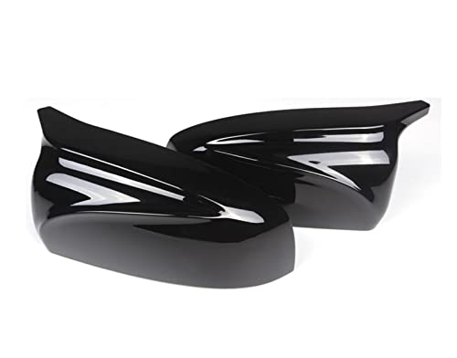 NZBZKKNBCP Ein Paar Kohlefaser/ABS Spiegeldeckel X5 x6. Auto-Seite Rückspiegelkappe Deckung Ersatz fit for BMW X5 X6 E70 E71 2007-2013 Spiegel und Deckel(Glossy Black) von NZBZKKNBCP