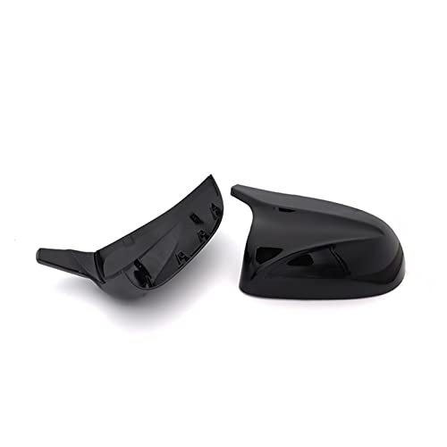 NZBZKKNBCP Kohlefaser-Look Schwarzer Side-Spiegel deckt M-Stil-Ersatz-Fit for BMW X3 G01 X4 G02 X5 G05 2018 2019 2020 2021 Spiegel und Deckel(Bright Black) von NZBZKKNBCP