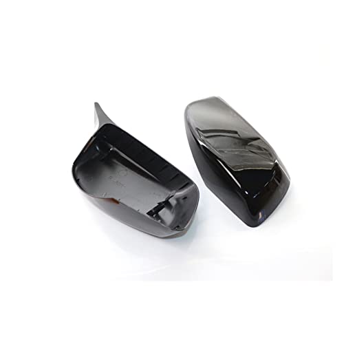 NZBZKKNBCP Kohlefaserauto Rückansicht Türflügelspiegel Seitiger Spiegelabdeckkappen Muschelgehäuse Fit for BMW E60 E61 E63 E64 5 Serie Modell 2004-2008. Spiegel und Deckel(Gloss Black) von NZBZKKNBCP
