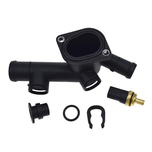 NZBZKKNBCP Passend for VW Käfer 2.0L 1998-2005 Kühlmittelschlauchflanschgehäusedichtung + Stecker + Clip + O-Ring-Kit und Wassertemperatursensor-Sender Heizkörperkomponenten(Kit 002) von NZBZKKNBCP