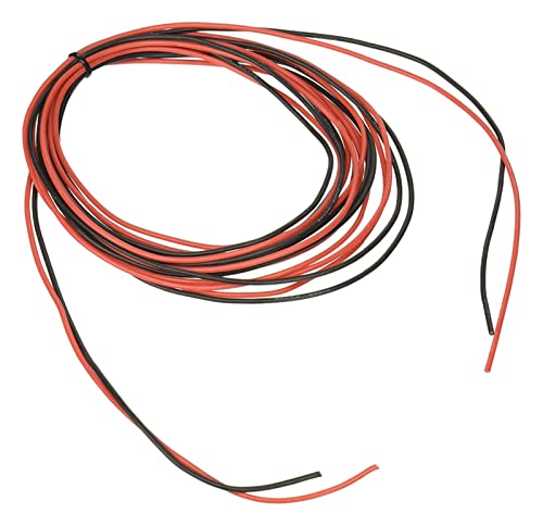 NZBZMBTTVF 20 Gauge Silikondraht 10 Fuß [5 ft schwarz und 5 ft rot] Hochtemperaturbeständigkeit weich und flexibel 20 Awg. Silikondraht Drähte und Kabel von NZBZMBTTVF