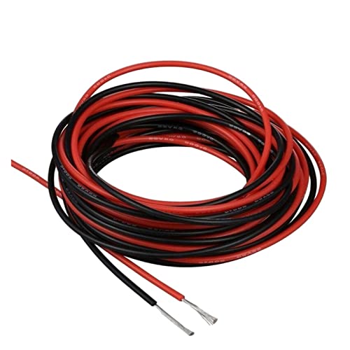 NZBZMBTTVF 22 Gauge elektrischer Draht schwarz und rot flexibler Silikondraht des verzinnten Kupferdrahtes, Lot schnell durch Drähte und Kabel(Red,9M_22 AWG) von NZBZMBTTVF
