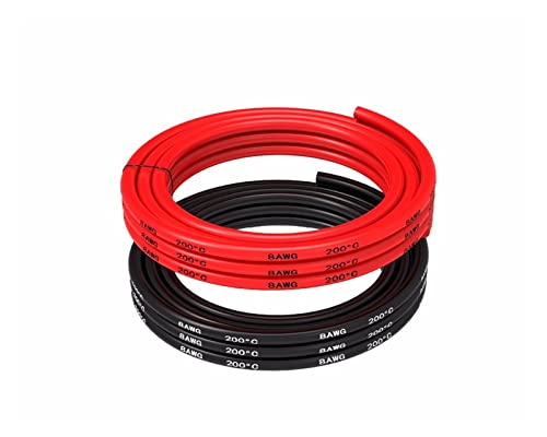 NZBZMBTTVF 8. Awg. Elektrisches Kabelbatteriekabel [1,5 m schwarz und 1,5 m rot] 8AWG-1650. Stränge des verzinnten Kupferdrahtes, Lot schnell durch Drähte und Kabel von NZBZMBTTVF