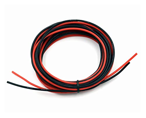 NZBZMBTTVF Elektrischer Draht 18. Awg [3 m Schwarz und 3 m rot] Silikondraht-Haken-Up-Kabel des verzinnten Kupferdrahts for hohem Temperaturresistent Drähte und Kabel von NZBZMBTTVF