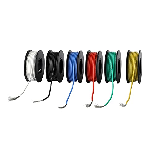 NZBZMBTTVF UL3132 24AWG. Elektrischer Drahtstrand-Haken-up-Draht verzinnter Kupfer 138ft 300V weicher Silikonisolator 6 Farben Drähte und Kabel von NZBZMBTTVF