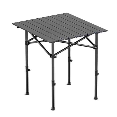 NZBZTUKUWP 53 * 50 cm Großer, Tragbarer Klapptisch Für Den Außenbereich, Höhenverstellbarer Picknicktisch, Doppelt Verwendbar Für Camping Und Straßenverkauf(Black) von NZBZTUKUWP