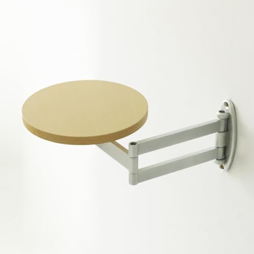NZBZTUKUWP Klappbarer, An Der Wand Montierter Runder Tisch, 30 cm Multifunktionaler Nachttisch, Erhältlich In Vier Farben: Weißeiche, Walnuss, Schwarz Und Weiß(White Oak) von NZBZTUKUWP