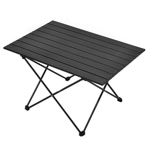 NZBZTUKUWP Outdoor-Camping-Klapp-Eierrolltisch, Verdickte Mattschwarze Oberfläche, Verstärkte Tragfähigkeit, Leicht Zu Verstauen(Large) von NZBZTUKUWP