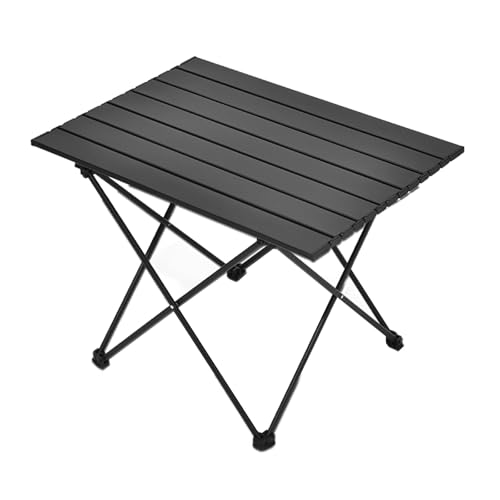 NZBZTUKUWP Outdoor-Camping-Klapp-Eierrolltisch, Verdickte Mattschwarze Oberfläche, Verstärkte Tragfähigkeit, Leicht Zu Verstauen(Medium) von NZBZTUKUWP