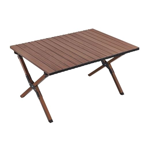 NZBZTUKUWP Walnussholz-Eierrollentisch, Tragbarer Klappbarer Outdoor-Picknicktisch, Breiteres Und Dickeres Design, Camping- Und Picknickausrüstung(60cm) von NZBZTUKUWP