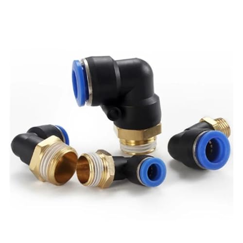 Luftrohrarmaturen 4 6 8 10 12 mm Schlauchrohr PL 1/4 1/8 3/8 1/2 Zoll BSPT Pneumatischer Stecker 1 Stücke(6-01) von NZDDHXKE