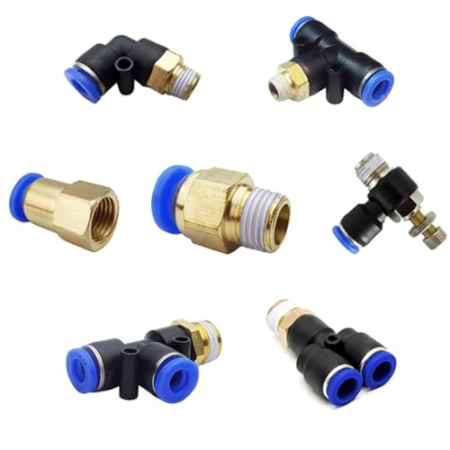 PC Typ Luftschlauch Rapidities Rohr Schnellverschluss Messing Armaturen Pneumatische Stecker 10Pcs(8-03) von NZDDHXKE