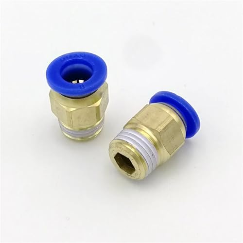 PC6-01 PC6-02 PC8-02 PC10-02 Luftanschlüsse Männliche Schlaucharmaturen Gerade Push-In Pneumatische Armatur 1/4 10Pcs(PC12-04) von NZDDHXKE