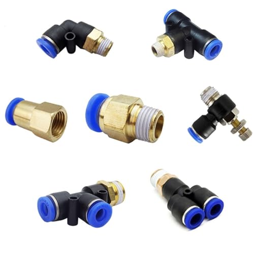 PCF Typ Luftschlauch Rapidities Rohr Schnellverschluss Messing Armaturen Pneumatische Stecker 10Pcs(6-01) von NZDDHXKE