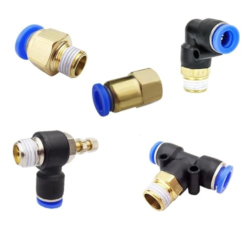 PCF Typ Luftschlauch Rapidities Rohr Schnellverschluss Messing Pneumatische Fitting 1/4 M5 Stecker 1Pcs(6-03) von NZDDHXKE