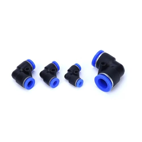 PV 4 6 8 10 12mm OD Schlauch L Typ Kunststoff Quick Air Pneumatische Anschlüsse Kupplung Messing Fitting 5Pcs(PV6 OD 6MM) von NZDDHXKE