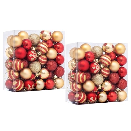 100 Stück Weihnachtskugeln Kunststoff, 4cm Christbaumkugeln, Weihnachtskugel Christbaumschmuck, Weihnachtskugeln für Weihnachtsbaum, Hochzeit, Party, Urlaub, Wohnkultur, Bar Dekoration, A von NZDFH