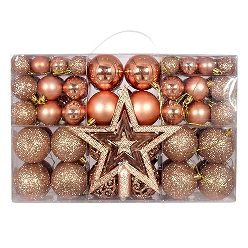 101 Stück Weihnachtskugeln Kunststoff Set, 3/4/6cm Weihnachtskugel Christbaumkugeln, Saisonal Dekoration Geschenk Weihnachtskugeln für Weihnachtsbaum, Hochzeit, Party, Urlaub, Bar Dekoration, RoséGold 101 Stück Weihnachtskugeln Kunststoff Set, 3/4/6cm Weihnachtskugel Christbaumkugeln, Saisonal Dekoration Geschenk Weihnachtskugeln für Weihnachtsbaum, Hochzeit, Party, Urlaub, Bar Dekoration, RoséGold von NZDFH