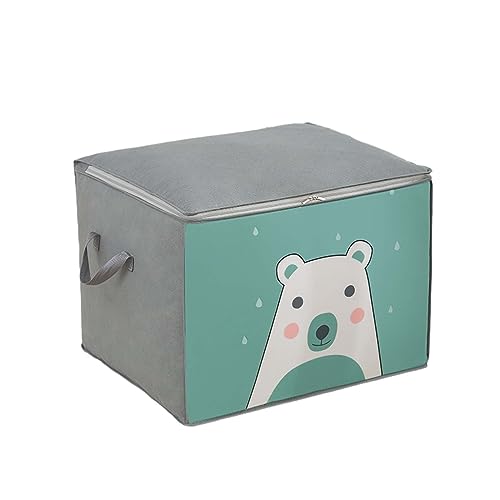 NZDFH 80L Aufbewahrungstasche, Faltbare Aufbewahrungsbox mit Deckel, Groß Kleideraufbewahrung Umzugskartons, Vliesstoff Aufbewahrung Boxen für Bettdecken, Decken, Kleidung, Grün, 50X40X42cm NZDFH 80L Aufbewahrungstasche, Faltbare Aufbewahrungsbox mit Deckel, Groß Kleideraufbewahrung Umzugskartons, Vliesstoff Aufbewahrung Boxen für Bettdecken, Decken, Kleidung, Grün, 50X40X42cm von NZDFH