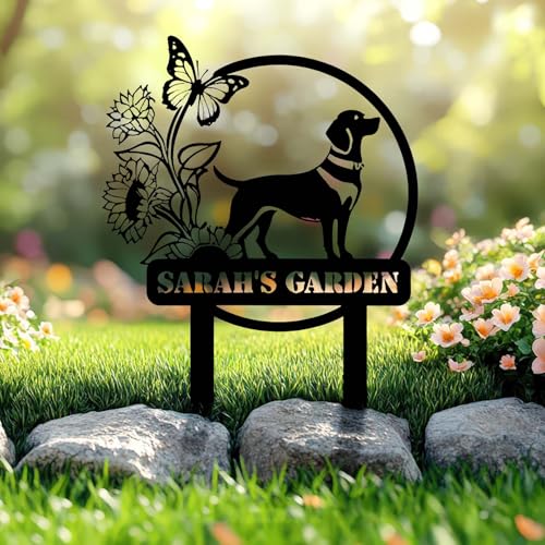 NZDFH Personalisiertes Garten-Metallschild, Passen Sie Ihren Namen an, Gartendeko für Draußen Wetterfest, Erdspieß Gartenzubehör, Einweihungsgeschenk, Muttertagsgeschenk, Vatertagsgeschenk NZDFH Personalisiertes Garten-Metallschild, Passen Sie Ihren Namen an, Gartendeko für Draußen Wetterfest, Erdspieß Gartenzubehör, Einweihungsgeschenk, Muttertagsgeschenk, Vatertagsgeschenk von NZDFH