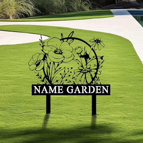NZDFH Personalisiertes Garten-Metallschild, Passen Sie Ihren Namen an, Gartendeko für Draußen Wetterfest, Frühlingsdeko, Gartenzubehör, Einweihungsgeschenk, Muttertagsgeschenk, Vatertagsgeschenk NZDFH Personalisiertes Garten-Metallschild, Passen Sie Ihren Namen an, Gartendeko für Draußen Wetterfest, Frühlingsdeko, Gartenzubehör, Einweihungsgeschenk, Muttertagsgeschenk, Vatertagsgeschenk von NZDFH