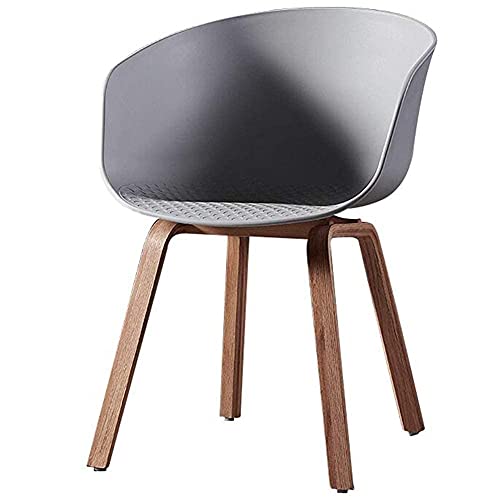 NZDY Esszimmerstühle Holz Beine Tischstuhl Kunststoffsitz Kaffee Stuhl Make-Upstuhl Moderne Möbelbaugruppe,Grau von NZDY