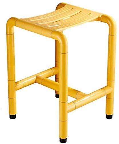 NZDY Home Essentials, Badehocker Duschsitz Stuhl, Rutschfester Hocker Aus Edelstahl Hilfsmittel Für Ältere Menschen Mit Behinderung Schwangere Badehilfe,Gelb von NZDY