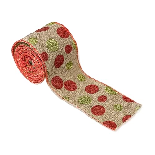 5yards Draht Inlayed Sackleinenband Runde Punkte Urlaubshandwerk Weihnachtsbaum Dekore Accessoires Polyester Weihnachtsdekoration Band 5yards Draht Inlayed Sackleinenband Runde Punkte Urlaubshandwerk Weihnachtsbaum Dekore Accessoires Polyester Weihnachtsdekoration Band von NZHBOAM