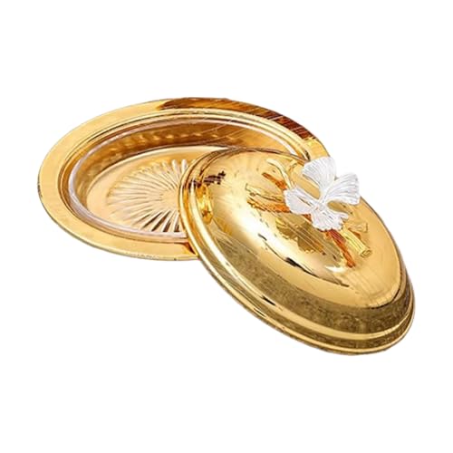 Elegante Metallfrucht Servierschüssel Golden Snacks Tablett Handgefertigtes Buttergericht Mit Deckel Für Esstisch Mittelstücke von NZHBOAM