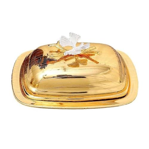 Elegante Metallfrucht Servierschüssel Golden Snacks Tablett Handgefertigtes Buttergericht Mit Deckel Für Esstisch Mittelstücke von NZHBOAM