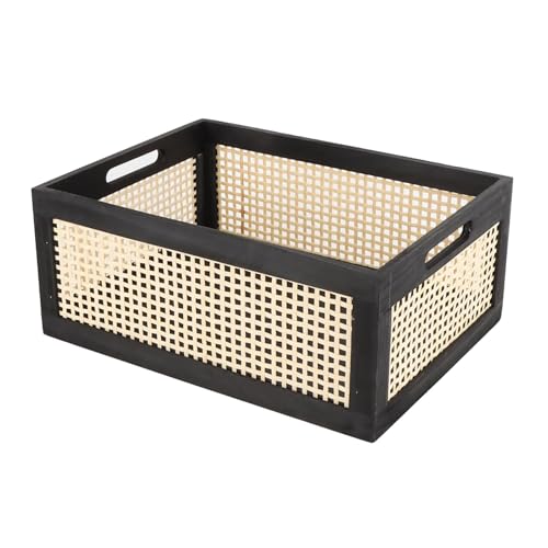 Eleganter Charme Rechteckiger Speicherkorb Aus Holz Und Bambus Tragbar Für Kabinettsraumsparende Designs von NZHBOAM