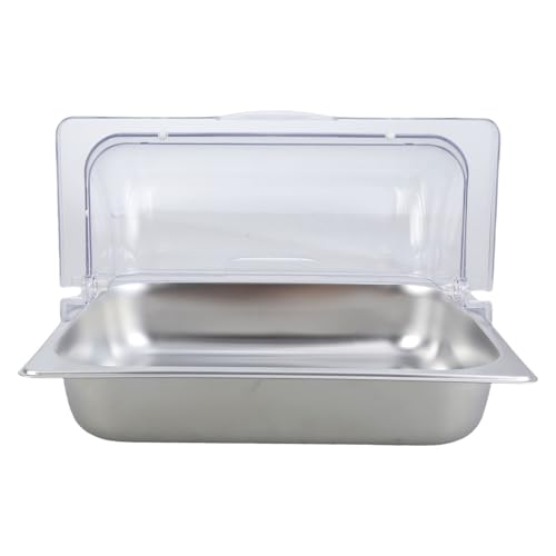 Gewerbe Grade Edelstahl Buffet Präsentation Tablett Clear Deckel Suqare Form Lebensmittel Serviert Pfanne Gewürzspanner Gewerbe Grade Edelstahl Buffet Präsentation Tablett Clear Deckel Suqare Form Lebensmittel Serviert Pfanne Gewürzspanner von NZHBOAM