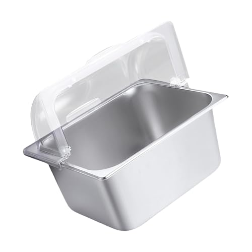Gewerbe Grade Edelstahl Buffet Präsentation Tablett Clear Deckel Suqare Form Lebensmittel Serviert Pfanne Gewürzspanner Gewerbe Grade Edelstahl Buffet Präsentation Tablett Clear Deckel Suqare Form Lebensmittel Serviert Pfanne Gewürzspanner von NZHBOAM